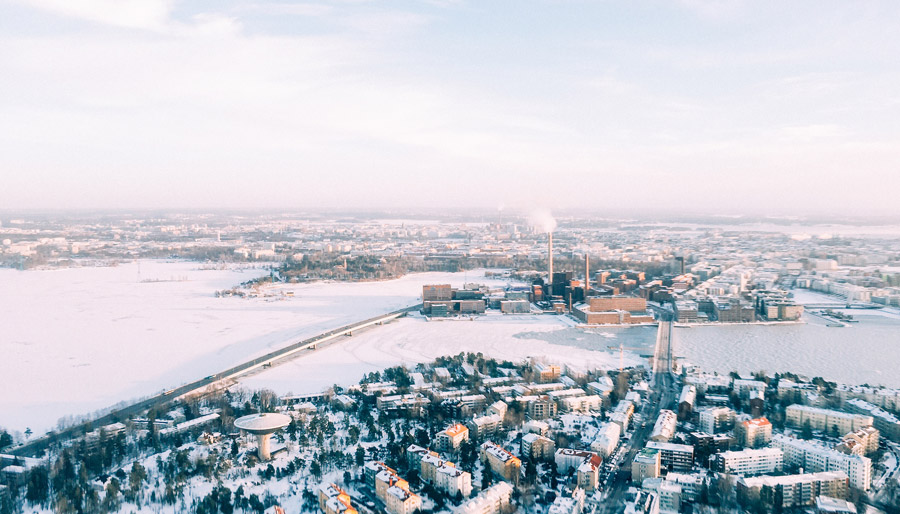 Passeio de helicóptero por Helsinki!